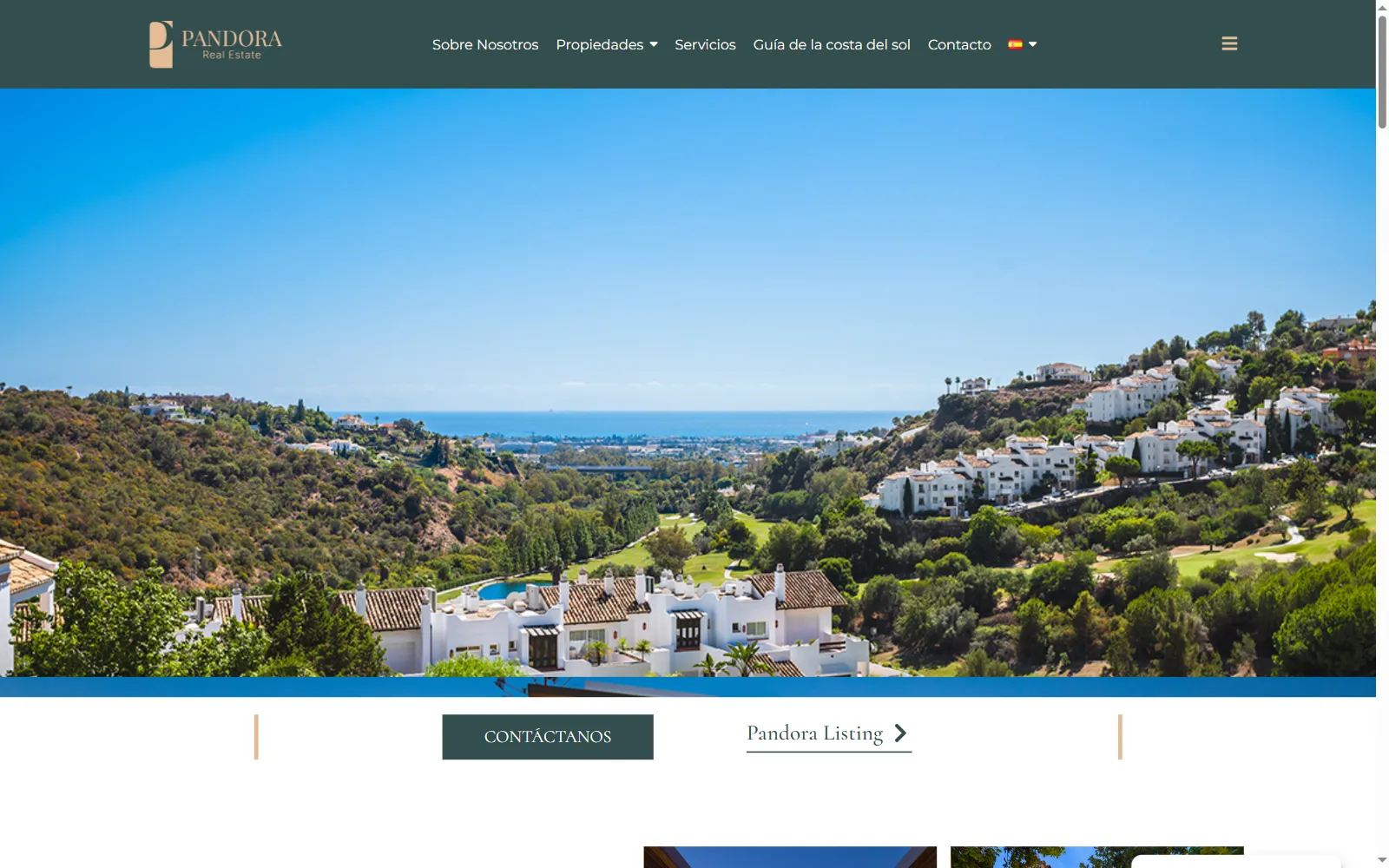 Portada de Pandora Real Estate, inmobiliaria de lujo en Marbella
