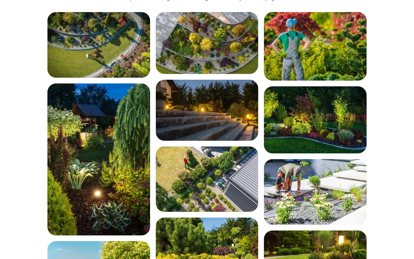 Portfolio con fotos de jardines terminados