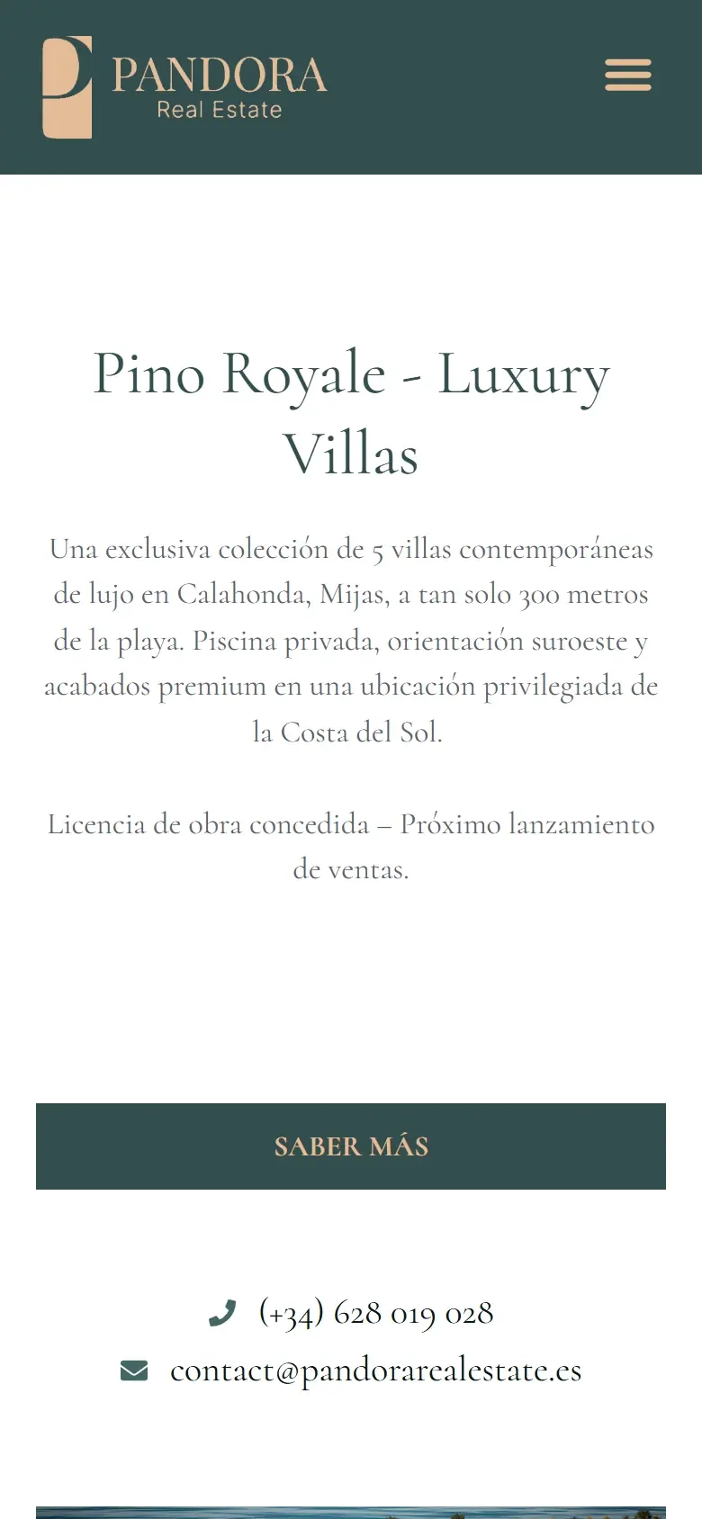La misma portada en un móvil