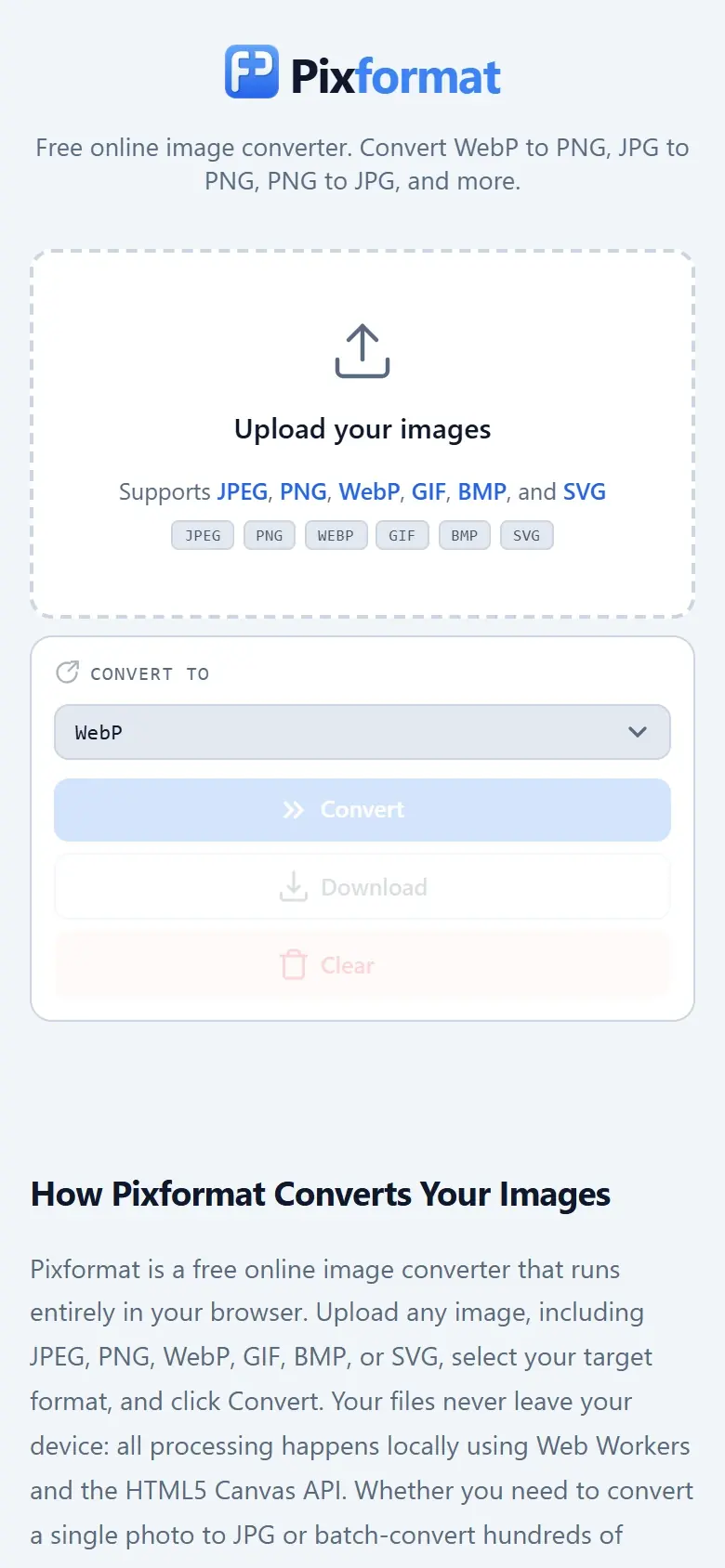 Pixformat en un móvil